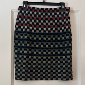 Knit Checkered Mini Skirt